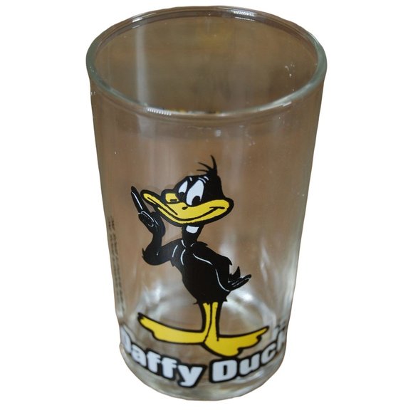 Warner Bros Other - Vintage 1976 Daffy Duck Warner Bros 4.25" Jelly Glass w/ Yosemite Sam Stamp